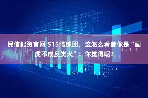 民信配资官网 S15陪练团，这怎么看都像是“画虎不成反类犬”！你觉得呢？