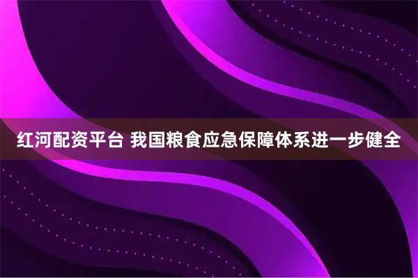 红河配资平台 我国粮食应急保障体系进一步健全